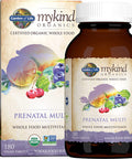Garden of Life Mykind Organics Prenatal Vegan Whole Food Multivitamin Tablets, Folate not Folic Acid & Stomach Soothing Blend for Women, Peppermint, 180 Count