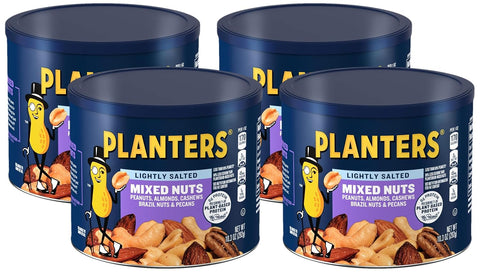 PLANTERS Salted Mixed Nuts, Party Snacks, Plant-Based Protein 10.3oz (1 Canister)