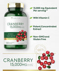 Carlyle Cranberry Pills 15000mg | 300 Capsules | with Vitamin C | Non-GMO Gluten