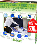 Simply Seniors Positioning Bed Pad With Handles 48" X 40"- Bed Mobility Aid For Seniors Disabled & Limited Mobility - Non-Slip Washable & Comfortable - Enhance Safety & Independence - Draw Sheets For Bed Transfers