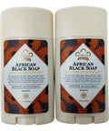 Nubian Heritage 24 Hour All Natural Deodorant African Black Soap With African Black Soap Extract, Shea Butter, Grapefruit Seed Extract, Vitamin E and Sandalwood Oil, 2.25 oz (64 g) each
