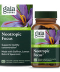 Gaia Herbs Nootropic Focus - Brain & Cognitive Support Supplement to Help Maintain Healthy Concentration* - With Saffron, Lemon Balm & Spearmint - 40 Liquid Phyto-Capsules (Up to 20-Day Supply)