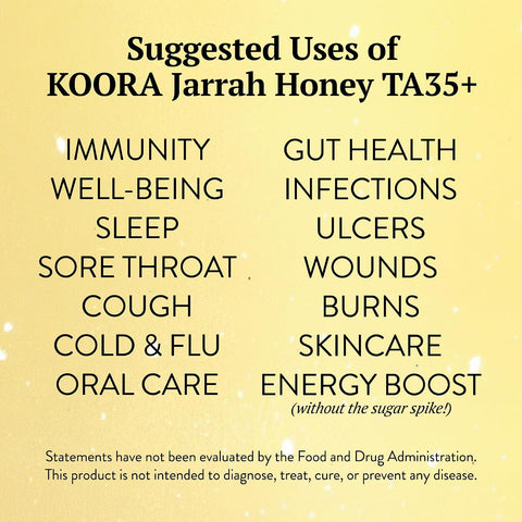 Jarrah Honey TA 35+ (Stronger than MGO 2000+ Manuka Honey Bioactivity) Raw Medicinal Honey with Medical Grade Potency for Daily Health and Immune Support from Western Australia