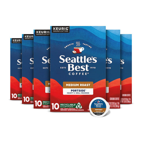 SeattleÃƒÂ¢Ã¢â€šÂ¬Ã¢â€žÂ¢s Best Coffee, Medium Roast K-Cup Coffee Pods, Breakfast Blend, 100% Arabica, 6 Boxes (60 Pods Total)