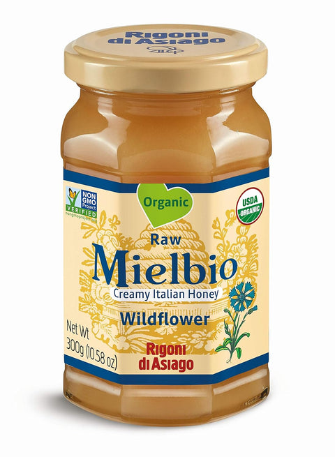 Rigoni Di Asiago Mielbio Italian Raw and Creamy Honey, Orange Blossom, 10.58 Ounce, (Pack of 1)