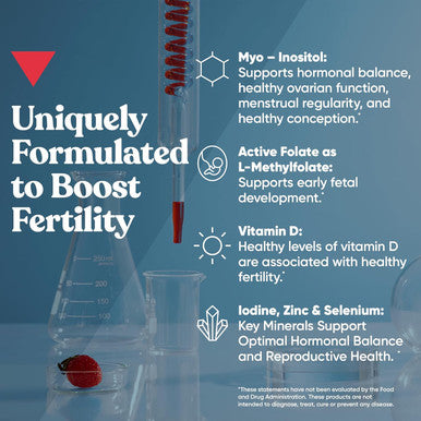 Conception For Her Fertility Gummies - Fertility Supplements For Women With Myo Inositol, Folate & More Essential Nutrients - Delicious Juicy Strawberry Hormone Balance Vitamins, 75 Ct Gummies