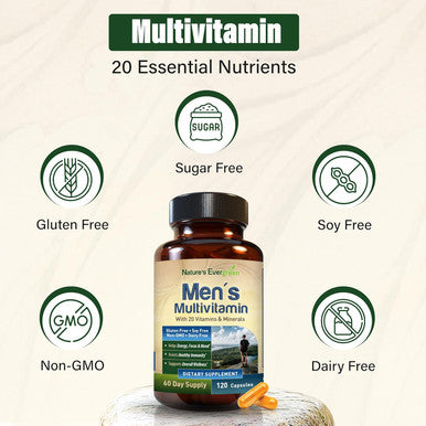 Best Multivitamin For Men Completely Men'S Multivitamins & Multiminerals With Over 20 Vitamins A, C, D, E, B12, Zinc & More Essential Vitamins For Men Energy, Focus & Immune Health. 120 Capsules