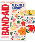 Band-Aid Brand Flexible Fabric Bandages, Wildflower, Assorted, 30 Ct