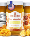 Trueseamoss Sea Moss Gel Made In Usa Wildcrafted Seamoss Fruits & Jarred Vegetables Mango/Pineapple Pack Of 1 (Labels May Vary)