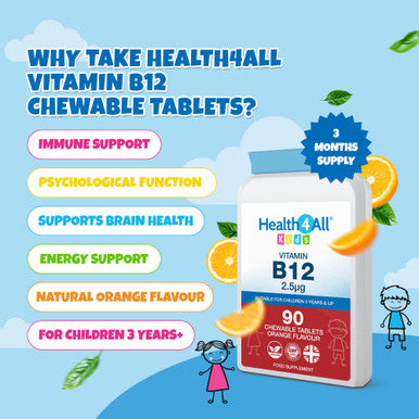 Health4All Kids Vitamin B12 2.5mcg Sublingual 90 Tablets
