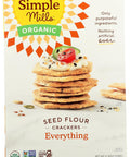 Simple Mills Organic Seed Crackers, Everything, Gluten Free, Flax Seed, Sunflower Seeds, Corn Free, Low-Calorie Snacks, Plant Based, Nutrient Dense, 4.25oz, Pack of 1