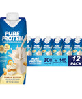 Pure Protein Vanilla Protein Shake, 30g Complete Protein, 12 Ct | Ready to Drink and Keto-Friendly, Vitamins A, C, D, and E plus Zinc to Support Immune Health, 11oz Bottles