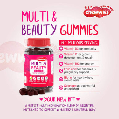 Womens Multivitamin & Mineral ÃƒÂ¢Ã¢â€šÂ¬Ã¢â‚¬Å“ Vegan Chewable Gummies - Formulated for Women - 1-Month Supply by Chewwies Vitamins