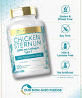 Carlyle Chicken Sternum Cartilage Collagen Capsules | Type II 3000mg | 120 Pills | with Hyaluronic Acid | Non-GMO Gluten