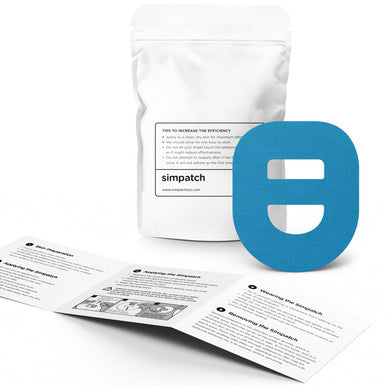 Simpatch Omnipod Adhesive Patch with Strap (25-Pack) Waterproof Adhesive CGM Tape (Blue)