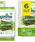 Gimme Seaweed Organic Premium Roasted Seaweed Snacks Sea Salt 6 Count Keto Vegan GlutenFree Great Source of Omega3s and Iodine Healthy OnTheGo Snack for Kids and Adults