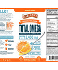 Barleans Total Omega Orange Creme Fish Oil Supplements with Flaxseed Oil and Borage Oil 2400mg of Omega 3 6 9 EPA/DHA AllNatural Fruit Flavor NonGMO Gluten Free 16 Ounce