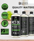 Sports Research Keto MCT Oil from Organic Coconuts Fatty Acid Fuel for Body Brain Dual Ingredient C8 and C10 MCTs Perfect in Coffee Tea More NonGMO Vegan Unflavored 40 Oz
