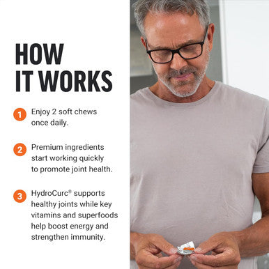 Force Factor Better Turmeric Joint Support Supplement for Extra Strength Joint Health Featuring HydroCurc Turmeric Curcumin with Black Pepper for Superior Absorption Fruit Splash 60 Soft Chews