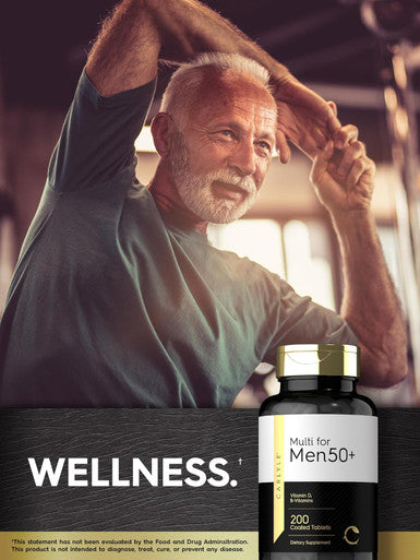 Carlyle Multivitamin For Men Over 50 Plus 200 Count With B Vitamins, Vitamin D, Magnesium & Zinc Gluten Supplement