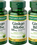 Nature's Bounty Ginkgo Biloba 120 Mg 100 Ea (Pack Of 3)