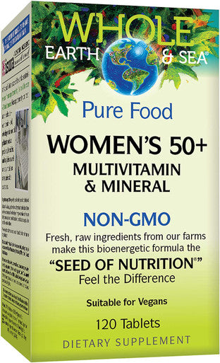 Whole Earth Sea From Natural Factors Womens 50 Multivitamin Mineral Vegan 120 Tablets