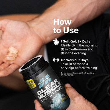 Muscle Recovery | MuscleTech Clear Muscle Post Workout Recovery | Muscle Builder for Men & Women | HMB Supplements | Sports Nutrition Post Workout Recovery & Muscle Building Supplements, 42 ct
