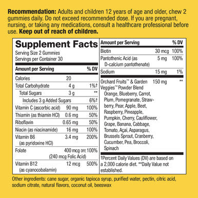 Natures Way Alive! B-Complex Gummies, Cellular Energy Support*, 8 B-Vitamins, Vegetarian, Mango Flavored, 60 Gummies