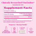 Pink Stork Choline - 550 mg Choline Bitartrate from VitaCholine for Pregnant + Postpartum Moms - Prenatal Vitamin for Fetal Cognitive Health + Breast Milk Quality - 1 Capsule Daily 30 Count
