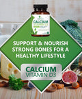 Calcium 1200 Mg With Vitamin D3, Calcium Supplement Vitamins, Supports Bone Strength, Teeth & Immune System, Calcium Supplements For Women & Men, Nature'S Absorbable Calcium Carbonate - 60 Tablets