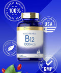 Carlyle Vitamin B12 Absorbable 1000mcg | 400 Softgels | Non-GMO and Gluten Supplement