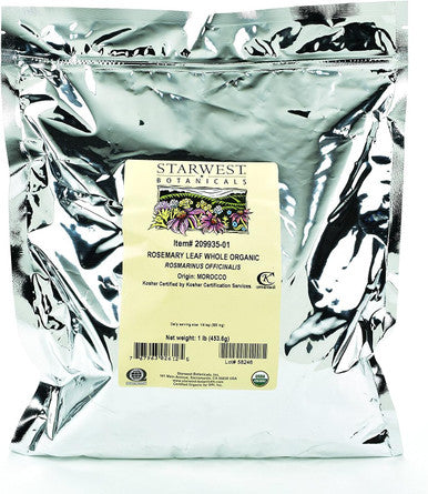 Starwest Organic Rosemary Leaf Whole 1 Pound Bag