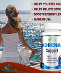 YUMMYVITE Adrenal Support, Cortisol Manager, Adrenal Health, Maintain Balanced Cortisol Levels, Stress Relief Supplement With Ashwagandha, L-Tyrosine - 60 Capsules
