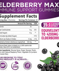 Nature'S Nutrition Sambucus Elderberry Gummies for Adults Teens & Kids - Super Concentrated 35:1 Extract Equivalent to 4200mg of Elderberries - Daily Immune Support Black Elderberry Vitamin Supplement - 120 Count
