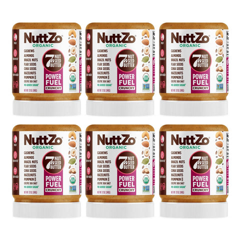 NuttZo Organic Power Fuel 7 Nuts and Seeds Butter, Smooth, Paleo and Keto Friendly, Peanut and Gluten Free, Vegan, Kosher, No Added Sugar or Oil, 12 oz Jar