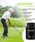 HUMANX Sciatica Focused Formula - Nerve Support Supplement with Stabilized R-Lipoic for Extra Strength - Vitamins Promoting Healthy Back, Hips, Leg, Feet - Neuropathy Supplements - Sciatisil