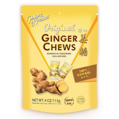 Prince Of Peace Original Ginger Chews 4 Oz. Candied Ginger Natural Candy Pack 2 Pack