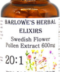 Barlowe's Herbal Elixirs Swedish Flower Pollen Extract 20:1 60 600mg Vegi Capsules Bottled in Glass