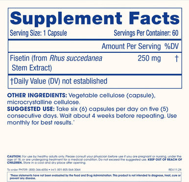ProHealth Pure Fisetin Supplement 250mg | 60 Capsules