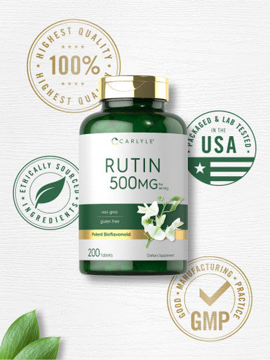 Carlyle Rutin Supplement 500Mg | 200 Caplets | Vegetarian, Non-Gmo, Gluten Free