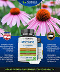 Immune Support Capsules Elderberry with Olive Leaf, Echinacea, Ginger, Chaga & Turmeric Blend - High Potency Immunity Boost Supplement - Immune System Booster Supplement, 120 Veg Capsules