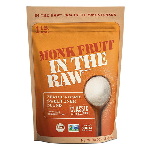 Monk Fruit In The Raw, Sweetener Bag, 1 LB | Keto Certified Monk Fruit Sweetener, Perfect Substitute for Raw Cane Sugar, Good for Baking, Zero Net Carbs, Zero Calories
