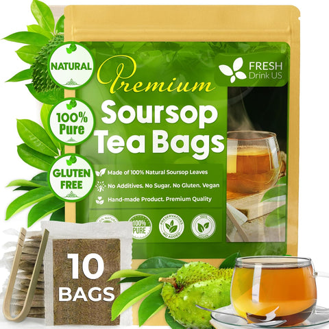 FreshDrinkUS, Premium 75 Mulberry Leaf Tea Bags, 100% Natural & Pure from Mulberry Leaves. Loose Leaf Herbal Tea. Made with Natural Material Tea Bags. No Sugar, No Caffeine, No Gluten, Vegan.