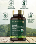 Carlyle Chlorella Blue Green Algae 250mg | 200 Tablets | Vegetarian Non-GMO Gluten Supplement | Tahoe Nutritionals