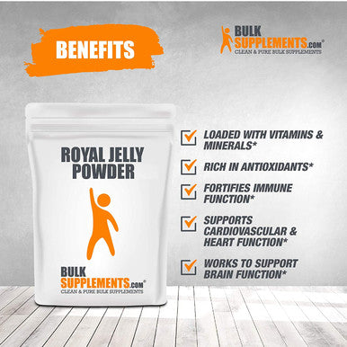 BulkSupplements.com Royal Jelly Powder - Royal Honey - Bee Supplement 250 Grams - 8.8 oz - 250 Servings