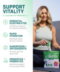 Skymd Hydration Greens Electrolytes Powder Packets Low Sugar 15 Calories 12 Vitamins & Minerals Sodium 28 Superfoods For Gut Health Wild Berry 14 Sticks