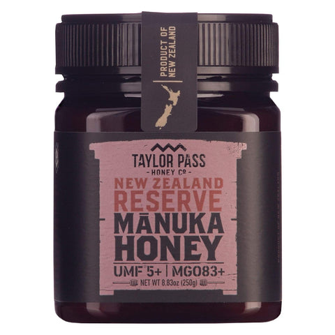 Taylor Pass Honey Co Manuka Honey UMFÃƒÂ¢Ã¢â‚¬Å¾Ã‚Â¢ 5+ MGO 83+, 8.83oz BPA-Free Jar, NZ | Monofloral New Zealand honey, sustainably sourced. Non-GMO, Halal & UMF certified. Packed in a BPA-free jar.