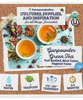 Fermentaholics Usda Organic Loose-Leaf Gunpowder Green Tea - Perfect For Homebrewing Kombucha Hot Tea And Iced Tea - Ou her Premium Taste Aroma And Flavor