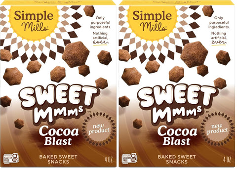 Simple Mills Cinnamon Burst Sweet Mmms Baked Sweet Snacks, Bite-Sized Gluten Free Cinnamon Snacks Sweetened with Coconut Sugar, Light and Airy Crispy Texture, 1 Pack, 4 oz