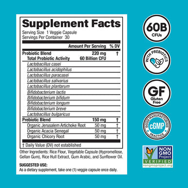 Physicians Choice Probiotics 60 Billion CFU 10 Diverse Strains Plus Organic Prebiotic Designed for Overall Digestive Health and Supports Occasional Constipation Diarrhea Gas Bloating